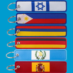 National Flag 'Spain' Embroidered Keyring Keychain