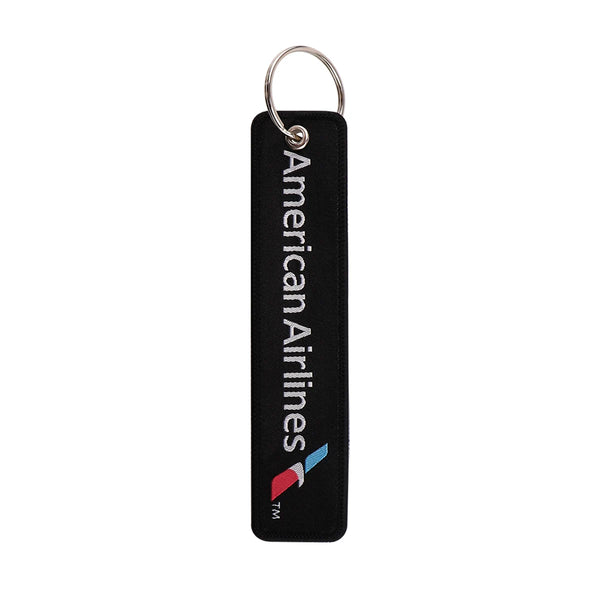 Airline Tag 'American Airlines' Embroidered Keyring Keychain