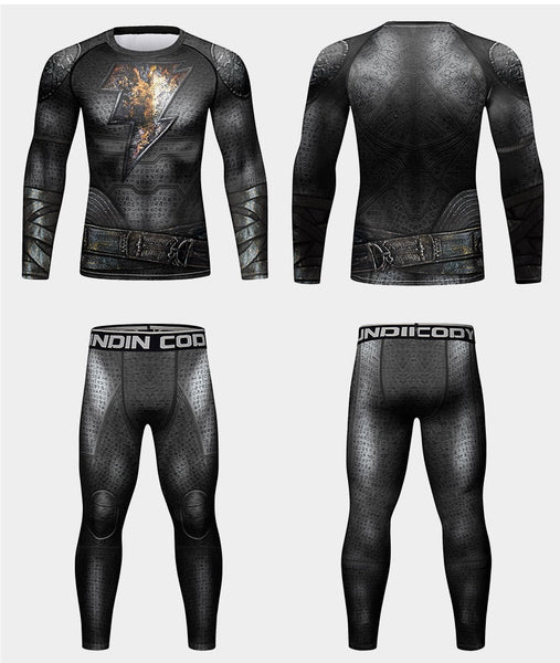 Black Adam Elite Four Piece Compression Rashguard Set