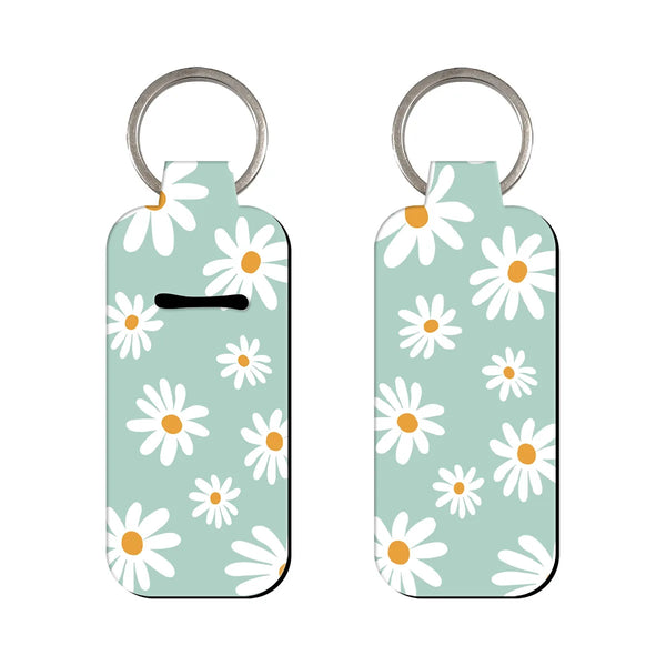Blooms of Nature White Daisy Lipstick Holder Keychain