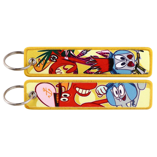 Mulan 'Mushu and Cri-Kee' Embroidered Keyring Keychain