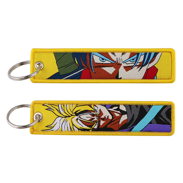 Dragon Ball Z 'Trunks | Normal and Super Saiyan Form' Embroidery Keyring  Keychain