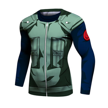 Naruto Kakashi Elite Long Sleeve Compression Rash Guard Naruto Kakashi Elite Long Sleeve Compression Rash Guard