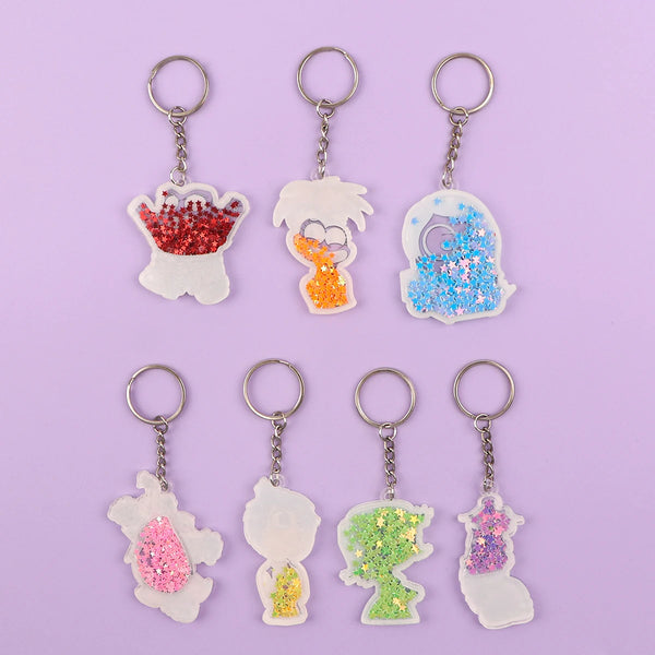 Inside Out Joy Glitter Star Acrylic Keyring Keychain