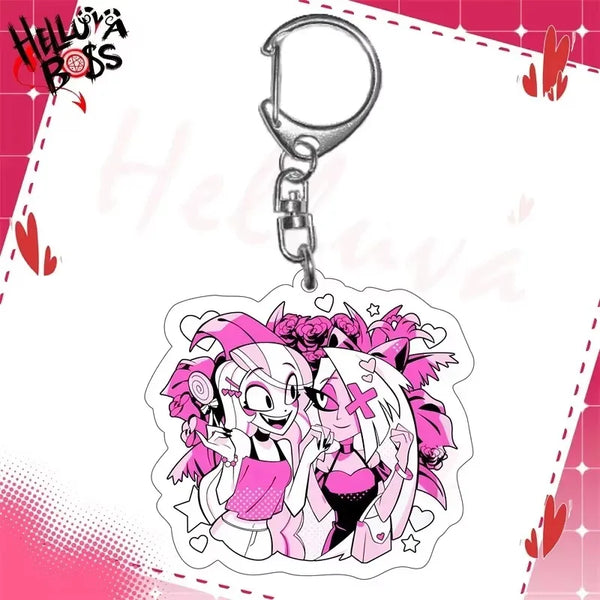 Hazbin Hotel 'Charlie and Vaggie' Acrylic Keyring Keychain