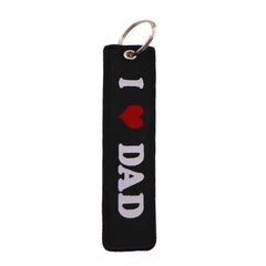 I Love 'Dad' Embroidered Keyring Keychain