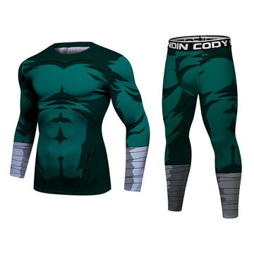 Naruto Rock Lee Elite Long Sleeve Compression Rash Guard Set