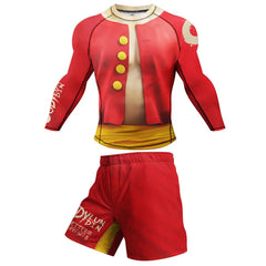 One Piece 'Luffy | Pirate King' Long Sleeve 3 Piece Compression Rashguard Set