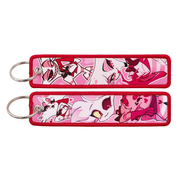 Hazbin Hotel ’Angel Dust' Embroidered Keyring Keychain