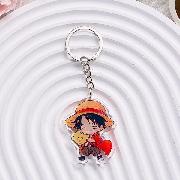 One Piece Kawaii Luffy Acrylic Keyring Keychain