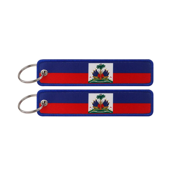 National Flag 'Haiti' Embroidered Keyring Keychain