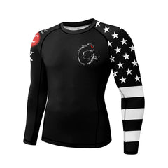 American Flag 'Stars and Stripes | Thin Blue Line' Long Sleeve Compression Rashguard