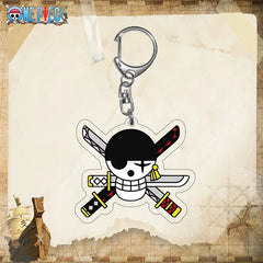One Piece Zoro Skull Pirate Acrylic Keyring Keychain