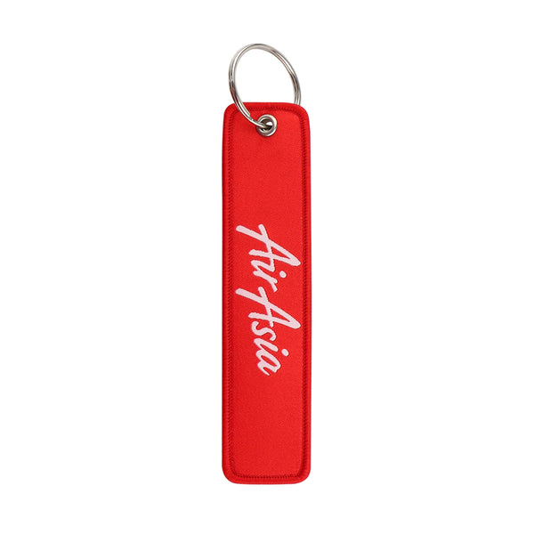 Airline Tag 'Air Asia' Embroidered Keyring Keychain