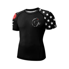 American Flag 'Stars and Stripes | Thin Blue Line' Short Sleeve Compression Rashguard