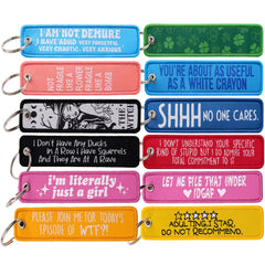 1 Star 'Adulting | Do Not Recommend' Embroidered Keyring Keychain