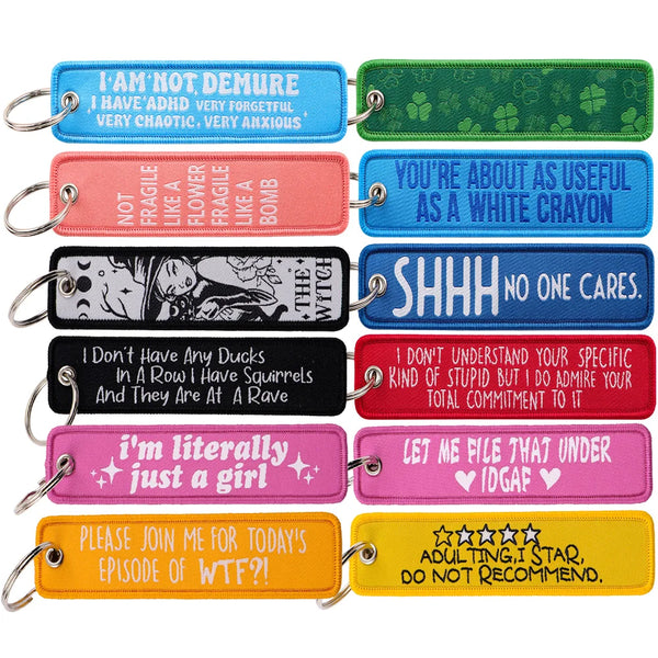 I'm Literally Just A Girl Embroidered Keyring Keychain