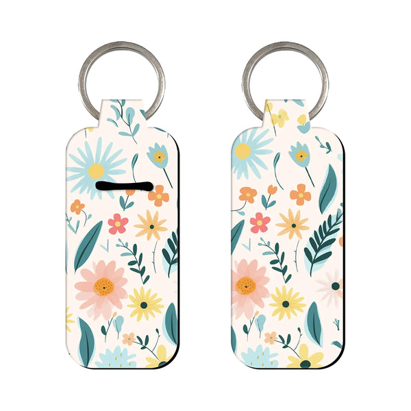 Nature's Pastel Flowers Lipstick Holder Keychain