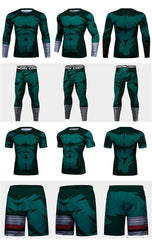 Naruto 'Rock Lee' Elite Three Piece Short Sleeve Compression Rash Guard Set