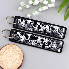 Mickey Mouse 'Steamboat Willie' Embroidered Keyring Keychain