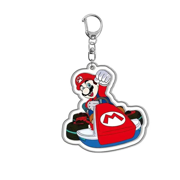 Super Mario Bros Hoorah Mario Kart Acrylic Keyring Keychain