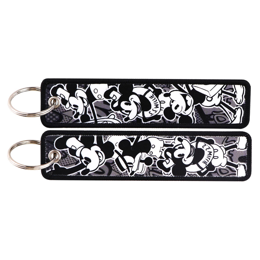 Mickey Mouse 'Steamboat Willie' Embroidered Keyring Keychain