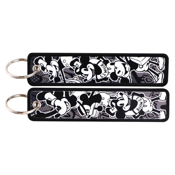 Mickey Mouse 'Steamboat Willie' Embroidered Keyring Keychain