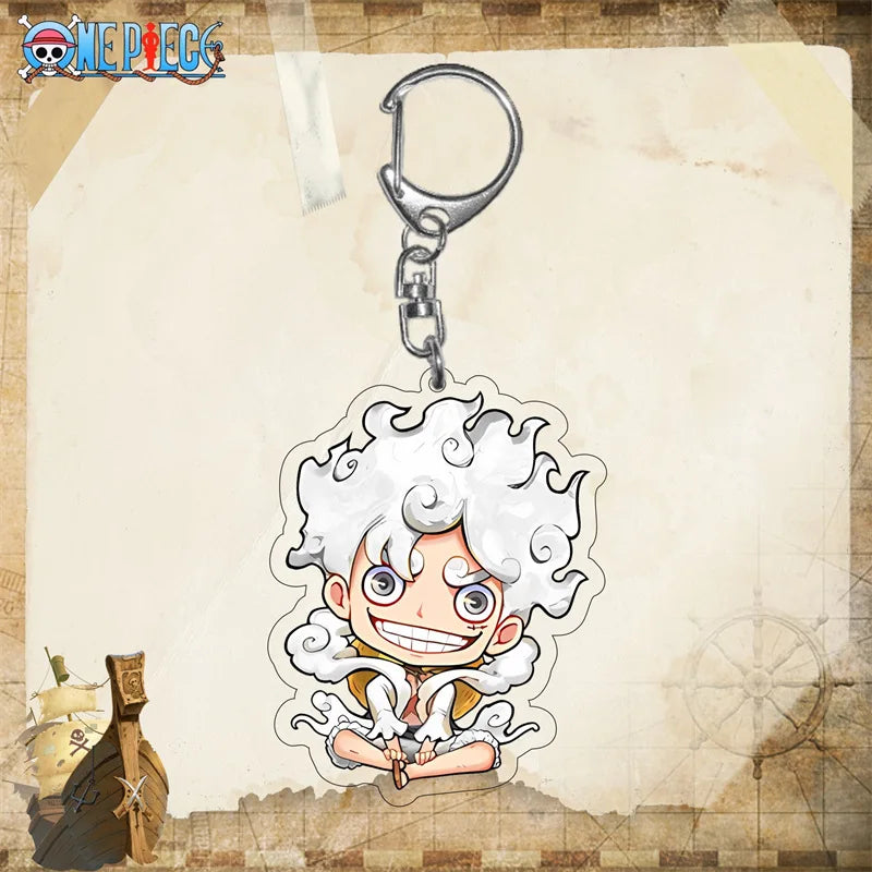 One Piece Luffy Gear 5 Chibi Acrylic Keyring Keychain