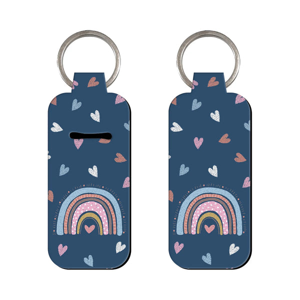 Midnight Heart Rainbow Lipstick Holder Keychain