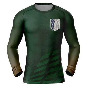 Long Sleeve Attack on Titan 'Survey Corps' Compression Rashguard