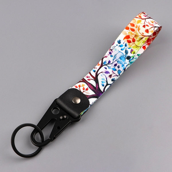 Tree of Life Wrist Lanyard Keyring Clip Keychain