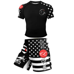 American Flag 'Stars and Stripes | Thin Blue Line' Short Sleeve 3 Piece Set