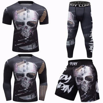 Castle Skull Compression Long Sleeve 4 Piece Compression Set
