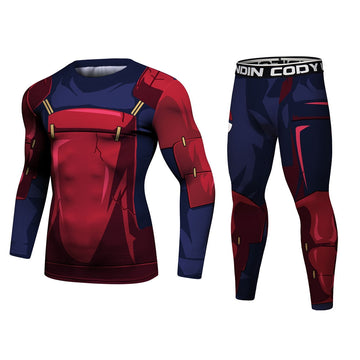 Naruto Elite 'Madara' Long Sleeve Compression Rash Guard Set