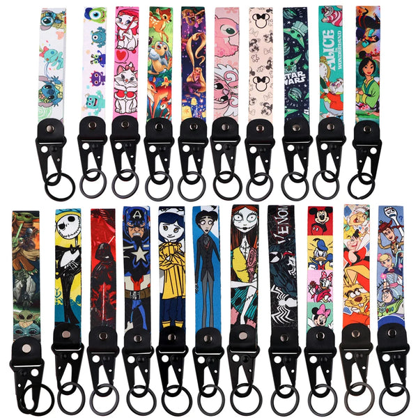 Alice in Wonderland 'Rabbit and Pals' Wrist Lanyard Keyring Clip Keychain