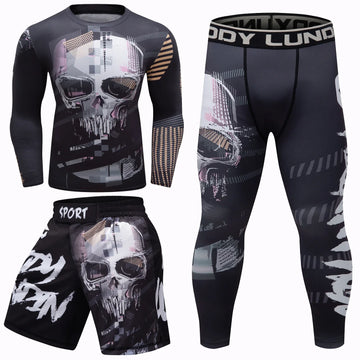 Skull Compression Castle Long Sleeve 3 Piece Compression Set