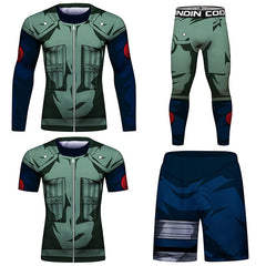 BJJ Rash Guard Naruto 'Kakashi' Elite Four Piece Compression Rash Guard Fight Set