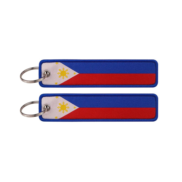 National Flag 'Philippines' Embroidered Keyring Keychain