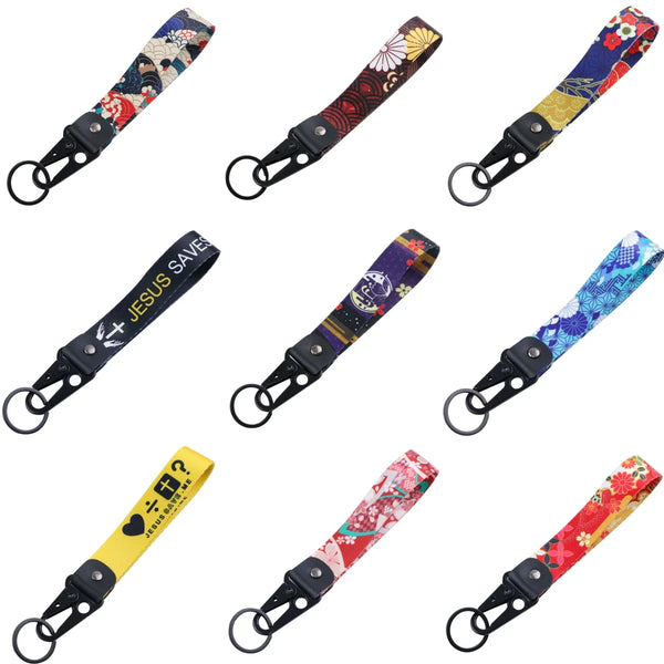 Flowers 'Symbolic Daisy' Wrist Lanyard Keyring Clip Keychain