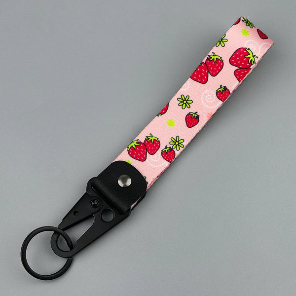 Berry Pink Wrist Lanyard Keyring Clip Keychain