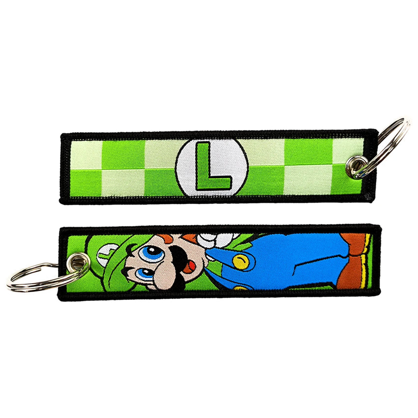 Super Mario Bros 'L | Luigi' Embroidered Keyring Keychain