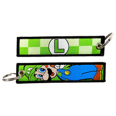 Super Mario Bros 'L | Luigi' Embroidered Keyring Keychain