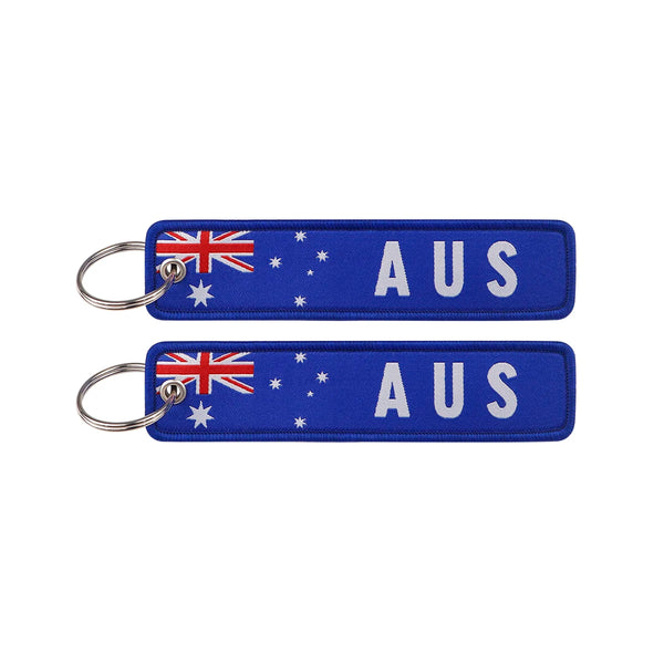 National Flag 'Australia' Embroidered Keyring Keychain
