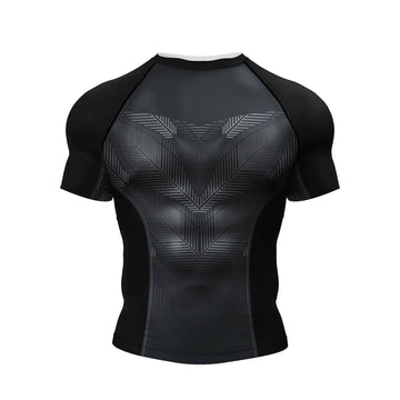 Elite Tribal Carbon Fiber Short Sleeve Compression Rashguard