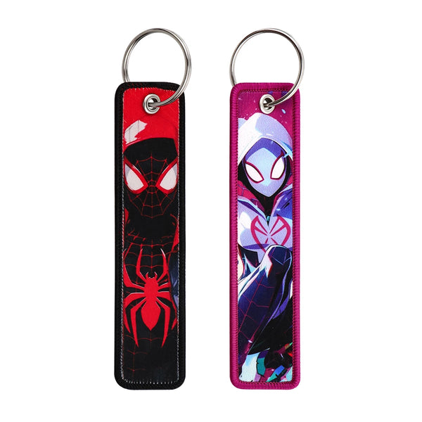 Ghost-Spider Spider-Gwen Embroidered Keyring Keychain