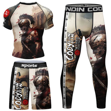 The Coliseum Gladiator Compression Short Sleeve 3 Piece Set