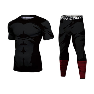 Rock Lee Naruto Elite Dark Short Sleeve Compression Rash Guard Set