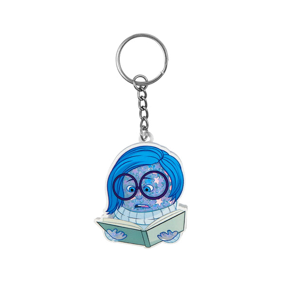 Inside Out Sadness Glitter Star Acrylic Keyring Keychain