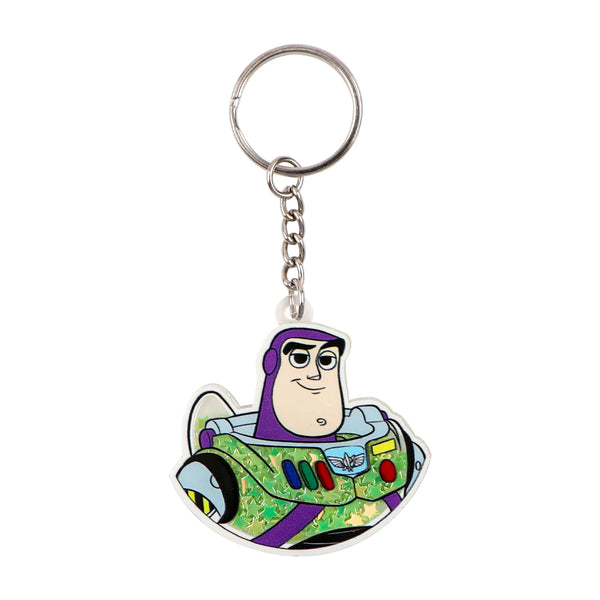 Toy Story Buzz Lightyear Glitter Star Acrylic Keyring Keychain