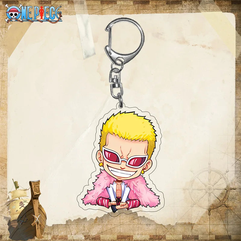 One Piece Donquixote Doflamingo Chibi Acrylic Keyring Keychain